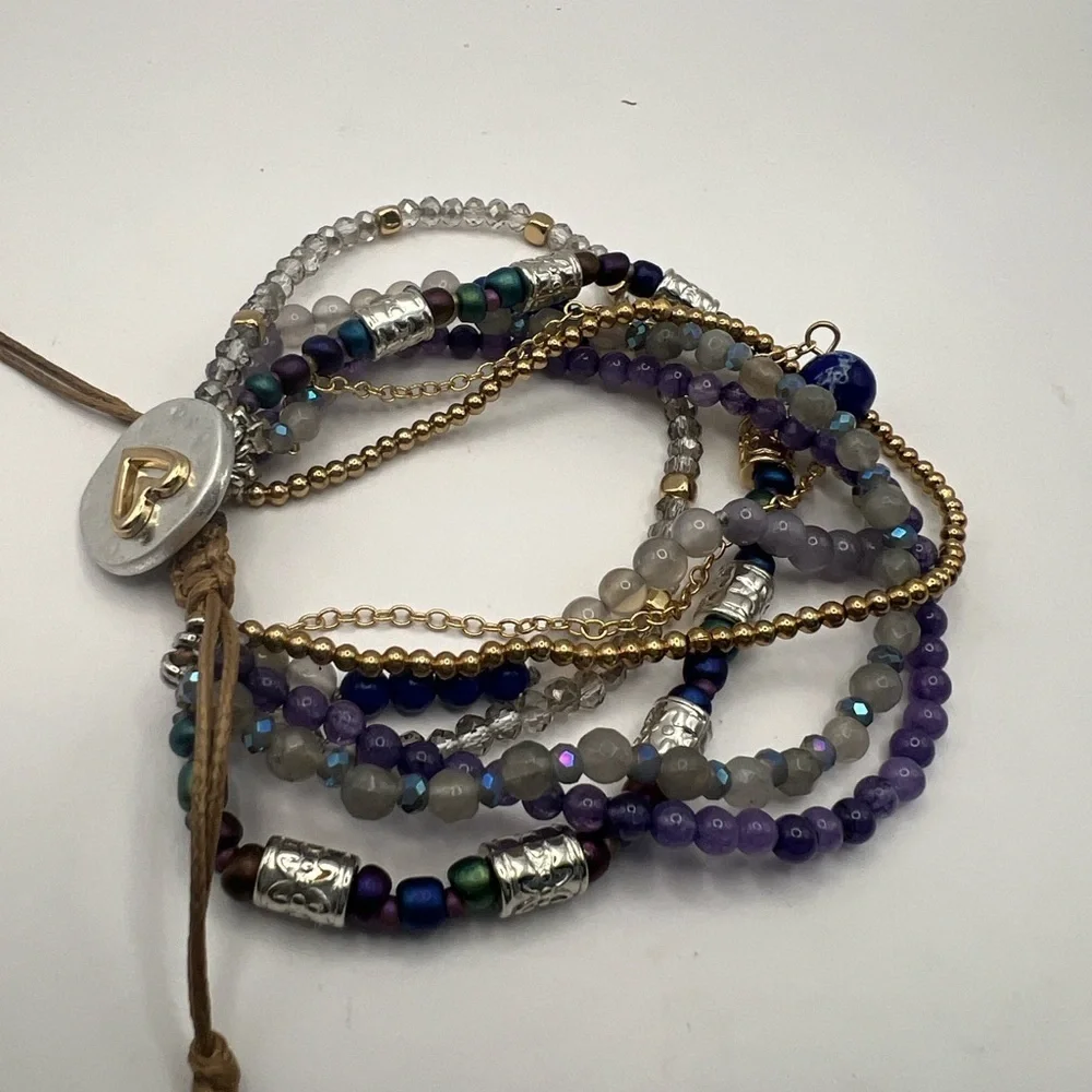 Demdaco Beaded Love Bracelet Indigo